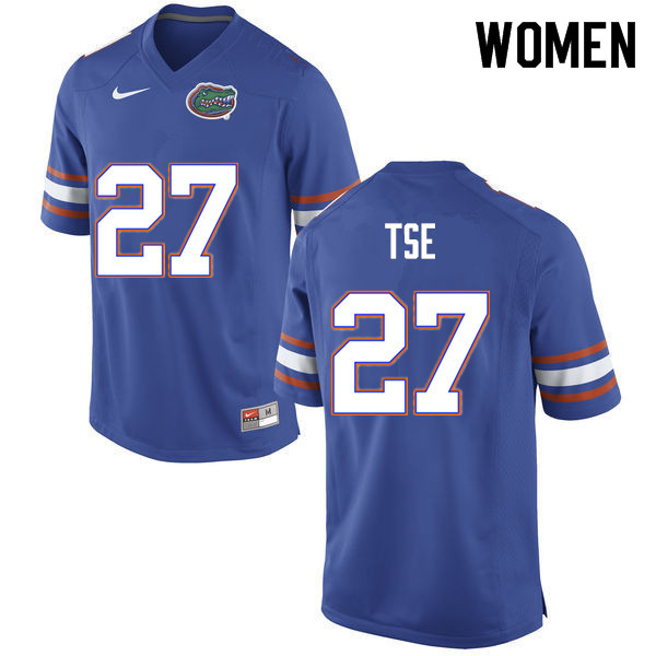 Women #27 Joshua Tse Florida Gators College Football Jerseys Sale-Blue